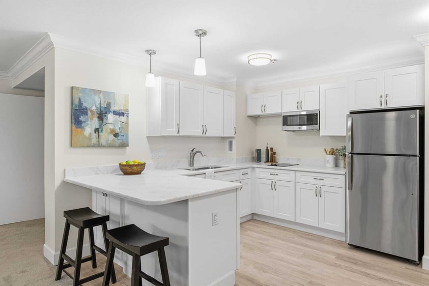 Modern kitchen at Judson Park, a HumanGood community.