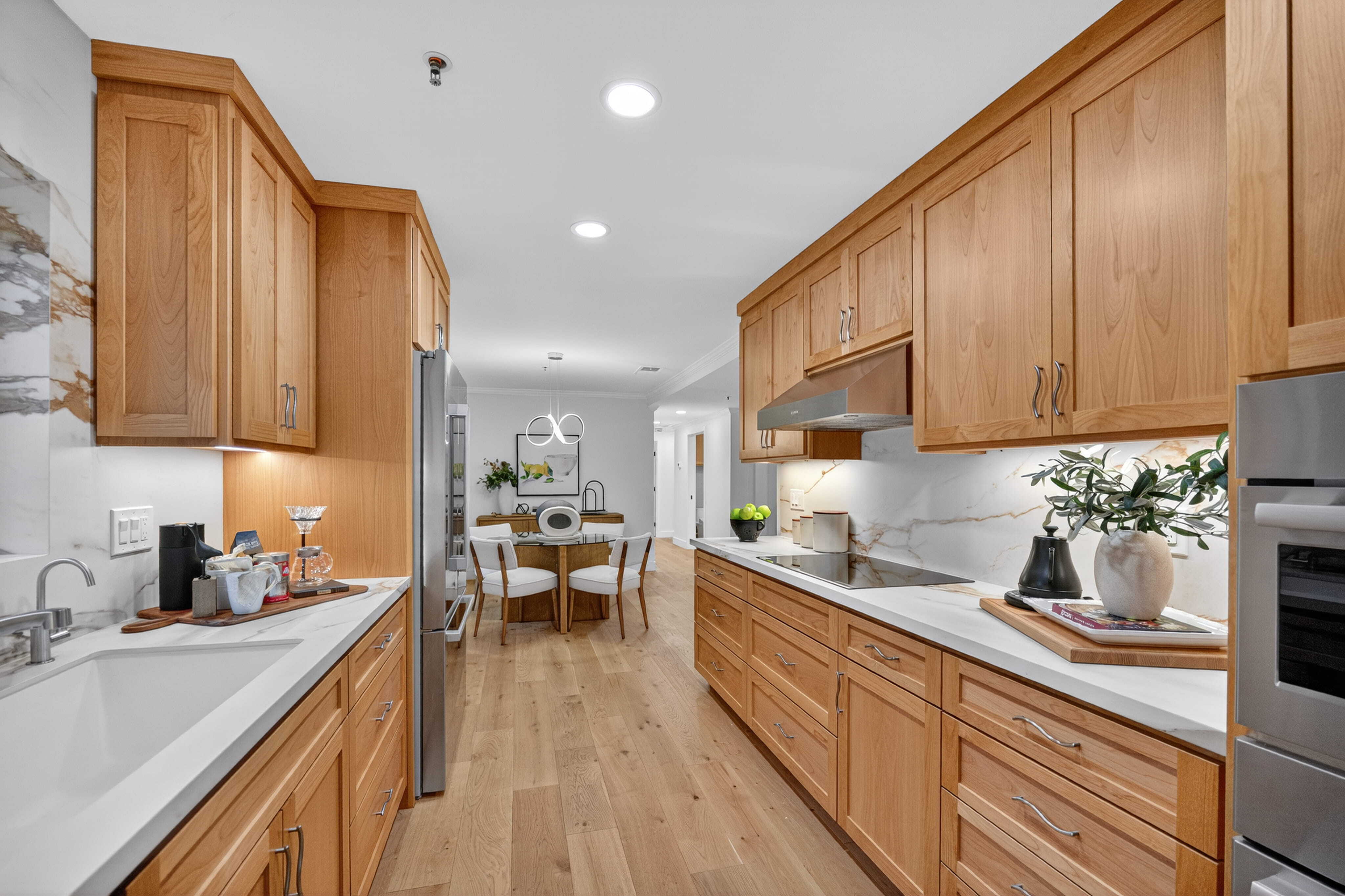 Kitchen of an apartment at The Terraces of Los Gatos