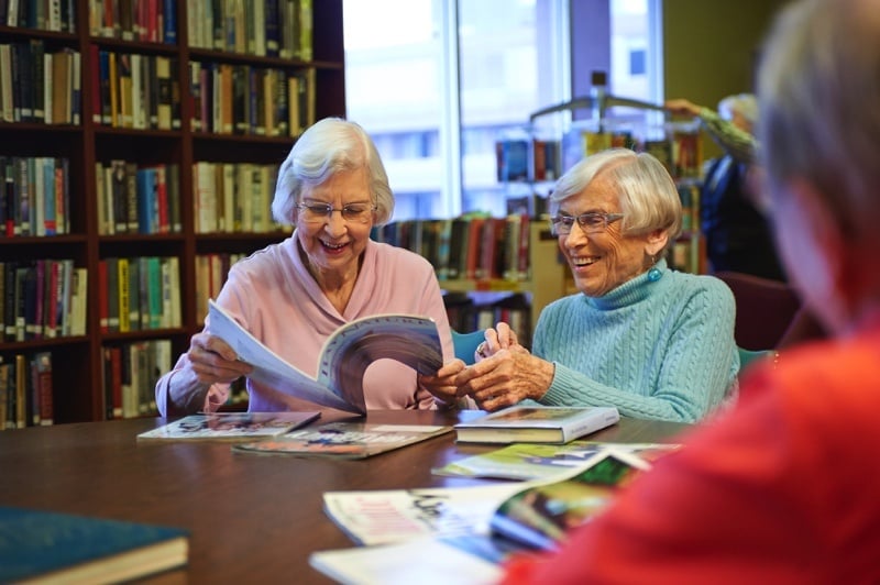 library - 2 women