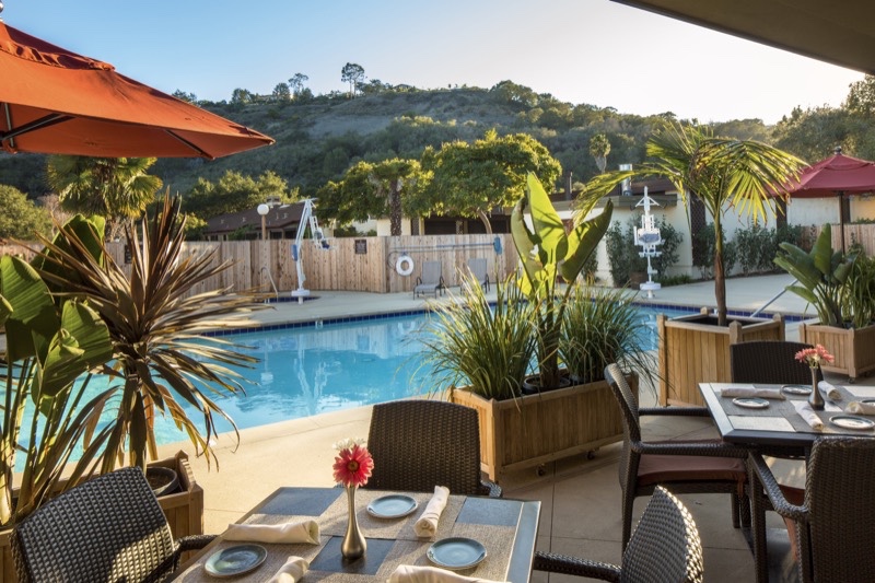  pool and a couple of bistro tables
