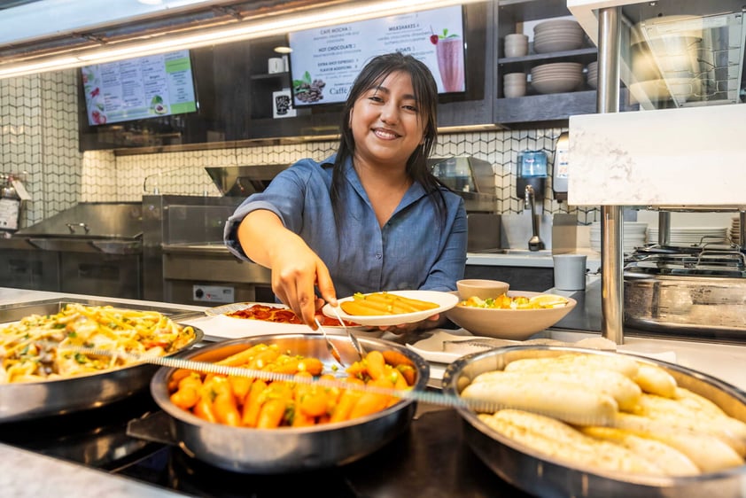 Dining station at Judson Park, a HumanGood community.