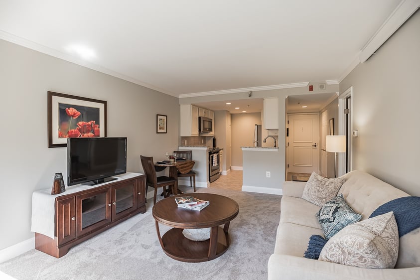 Living room of an apartment at Rydal Park & Waters