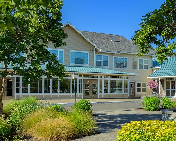 Exterior of the long-term care facility at Hillside