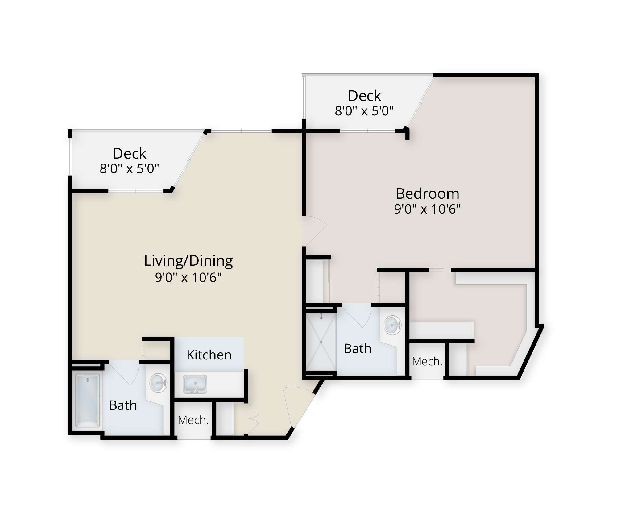 One-bedroom Regents Point independent living floor plan