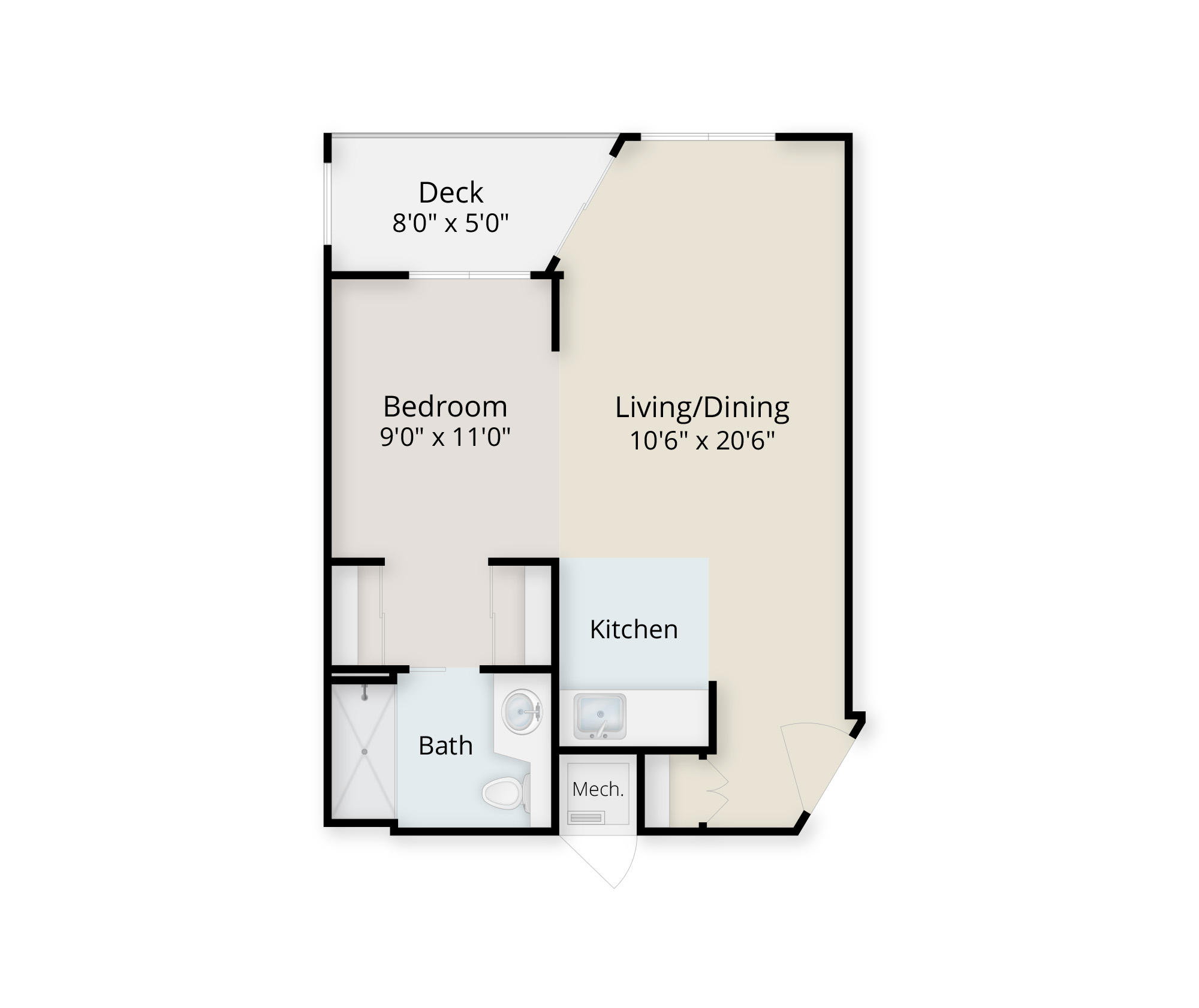 Regents Point independent living studio floor plan