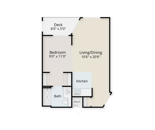 Regents Point independent living studio floor plan