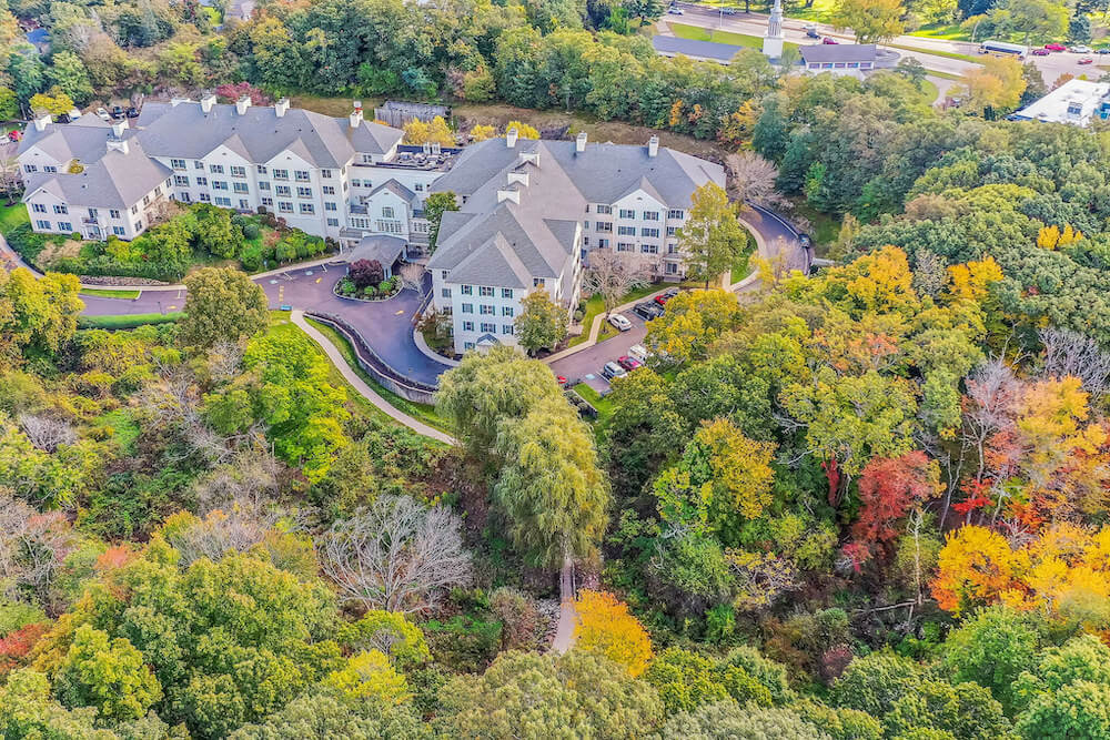 Bird's-eye view of the Springhouse campus