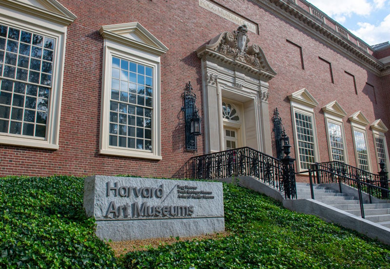 Entrance of the Fogg Museum in Cambridge, Massachusetts