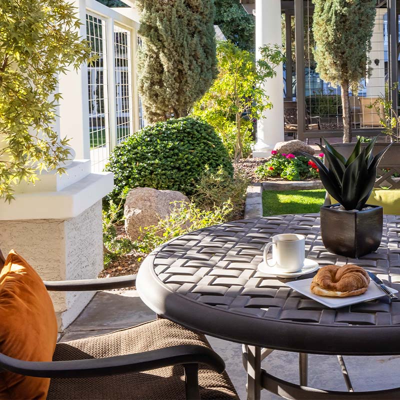 Outdoor table on a patio