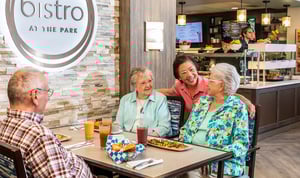 seniors enjoying lunch at the community bistro