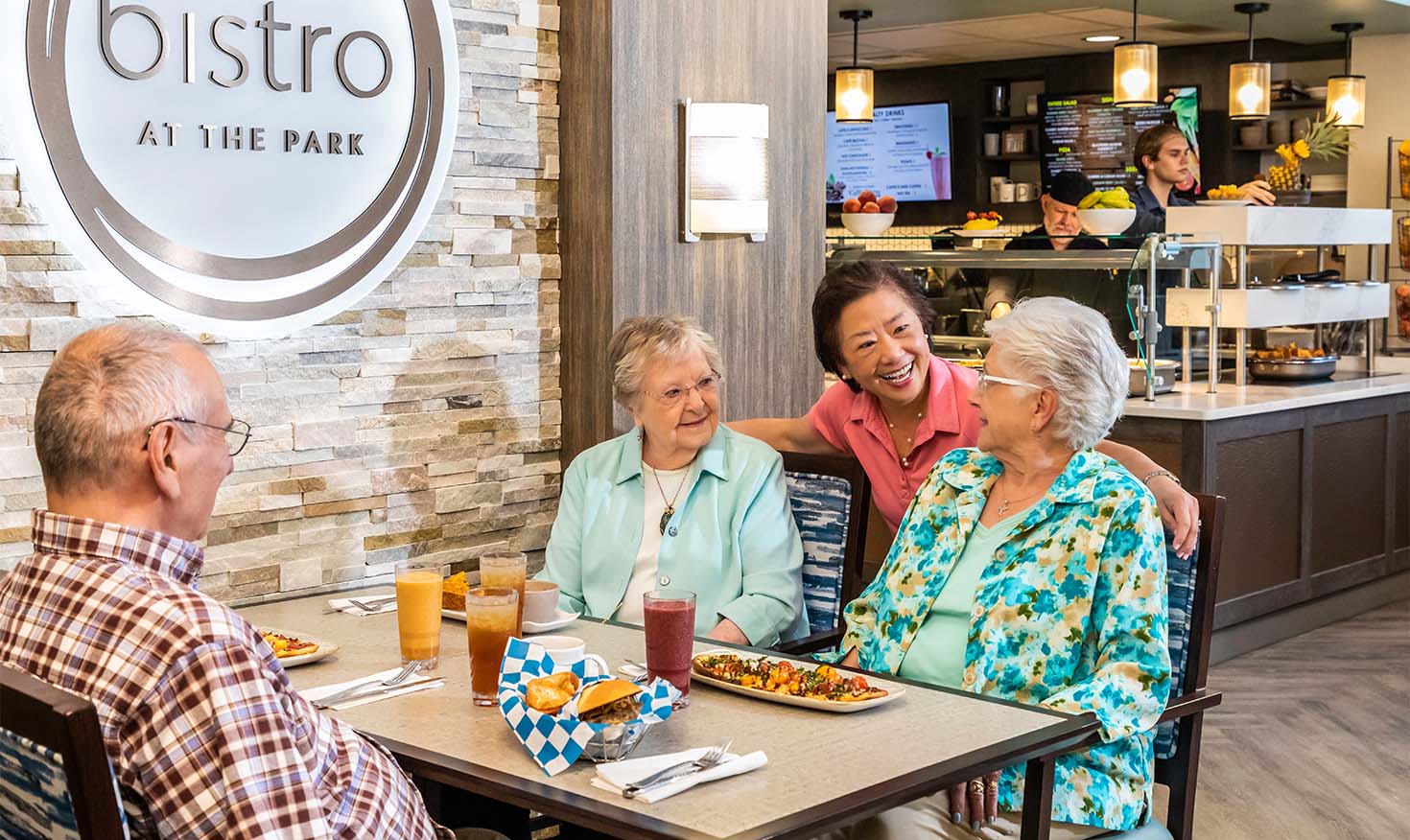 Seniors enjoying lunch at the Judson Park community bistro