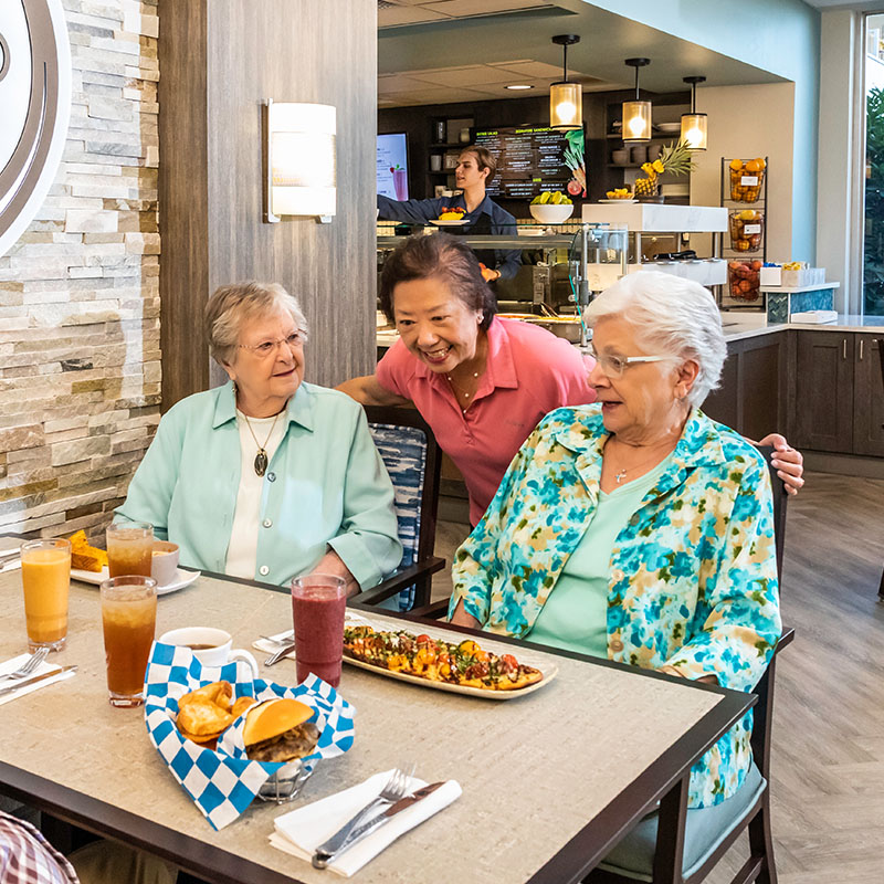 Seniors enjoying lunch at the Judson Park community bistro