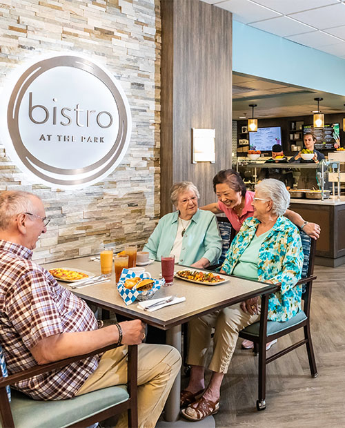 Seniors enjoying lunch at the Judson Park community bistro