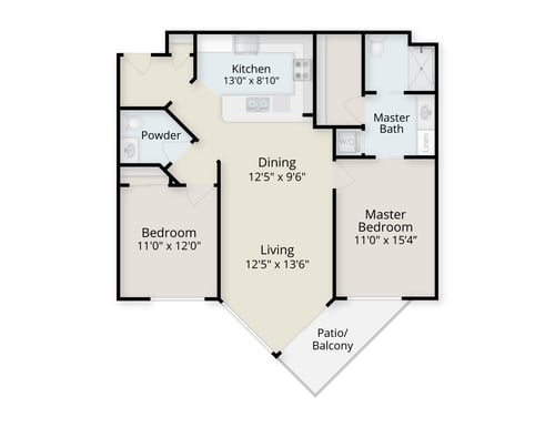 Floor plan of a Soundview apartment at Judson Park
