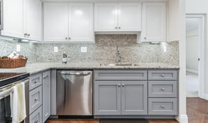 Kitchen of an apartment at Rosewood, a HumanGood Life Plan Community