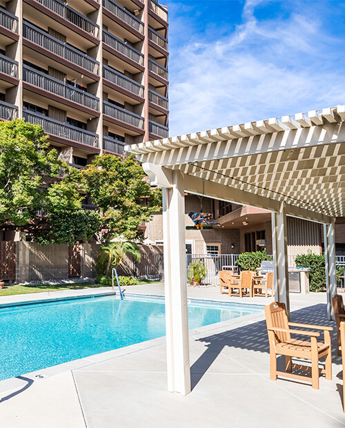 Outdoor pool on the campus of Rosewood