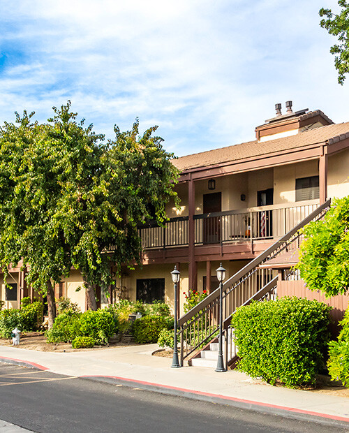 Exterior of an apartment building at Rosewood