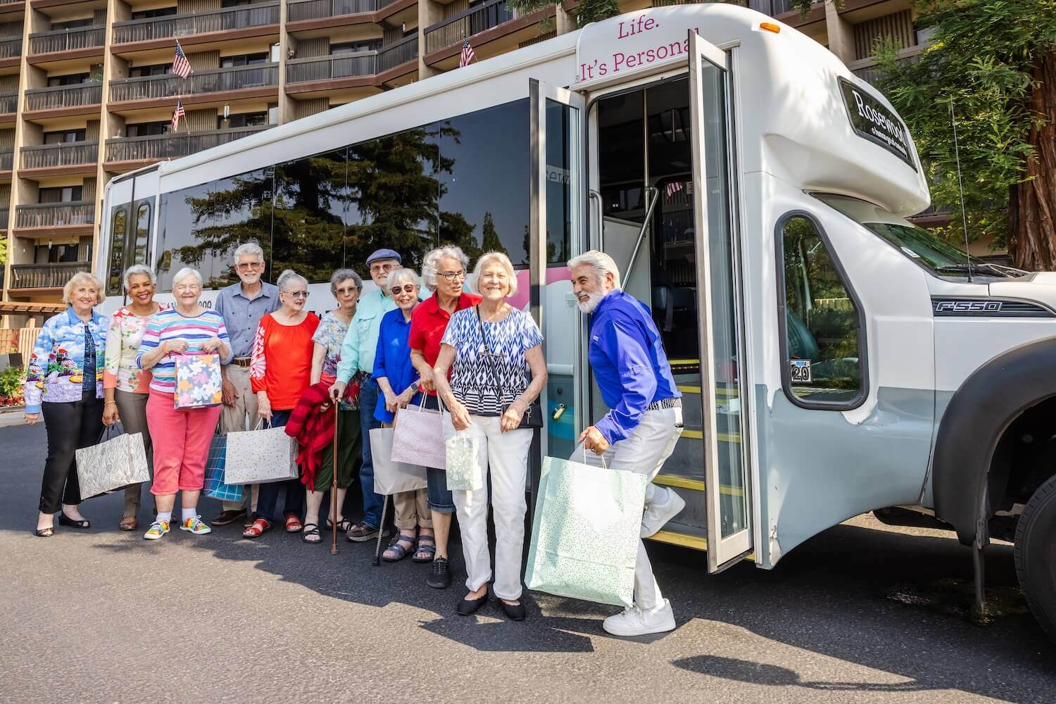 Group shot with excursion bus