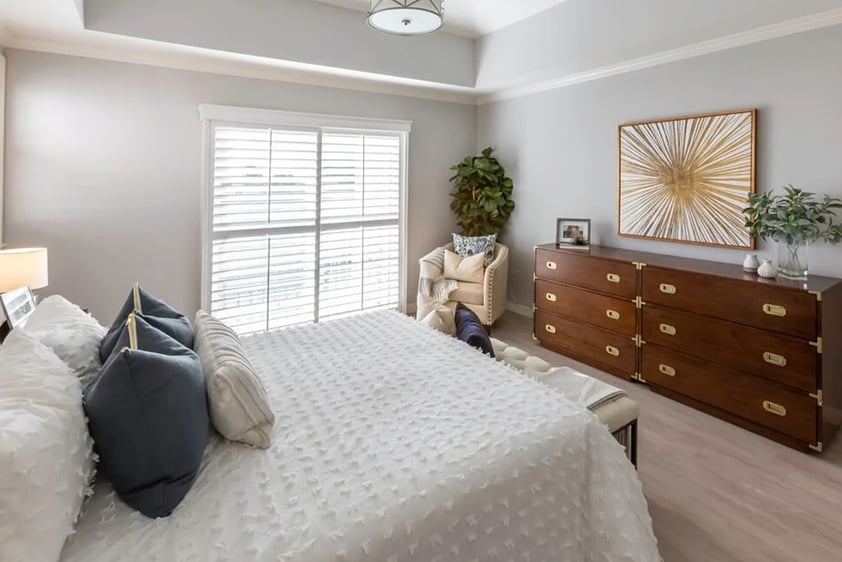 Bedroom of an apartment at Royal Oaks