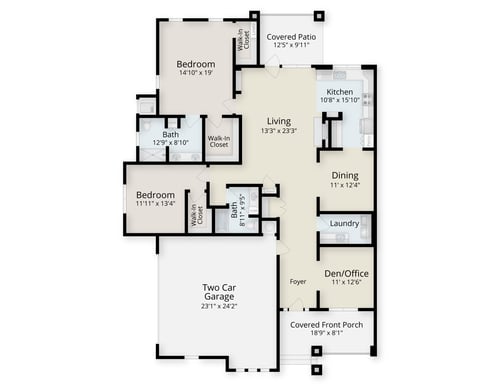 Floor plan of a twin cottage at Rydal Park & Waters 