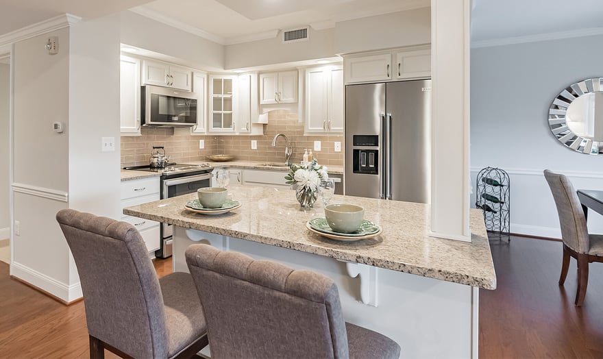 Kitchenette of an apartment at Rydal Park & Waters