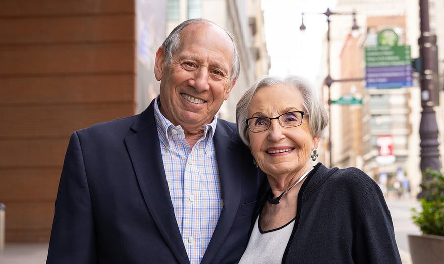 Smiling senior couple