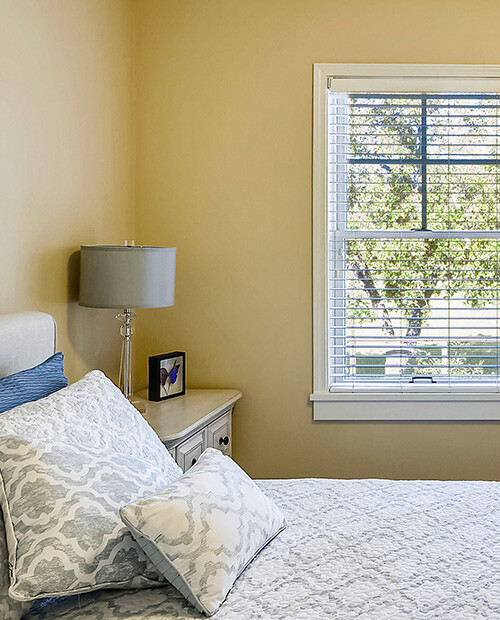 Bedroom of an apartment at The Terraces at Los Altos