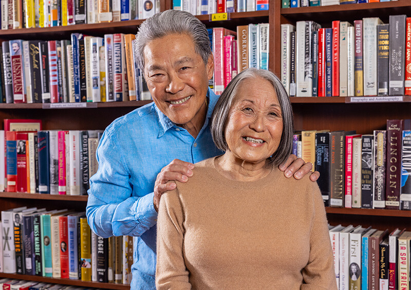 Couple in library