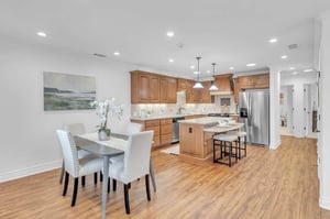 Kitchen and dining area in The Terraces at San Joaquin