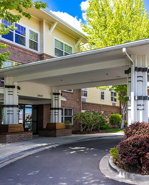 Exterior of an apartment building at The Terraces at Summitview, 