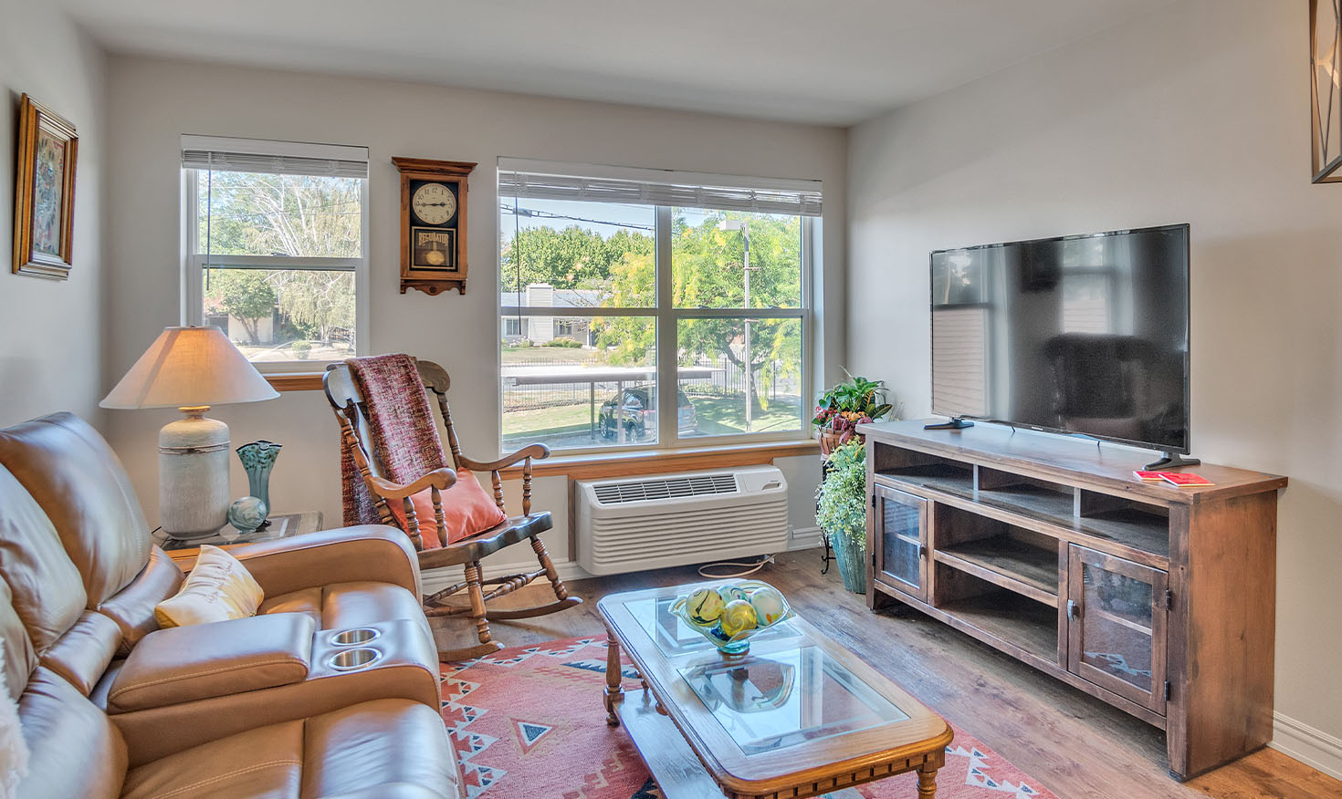 Interior of a living room in an apartment at The Terraces at Summitview