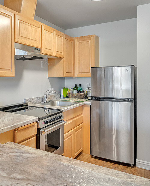 Kitchen in an apartment at The Terraces at Summitview