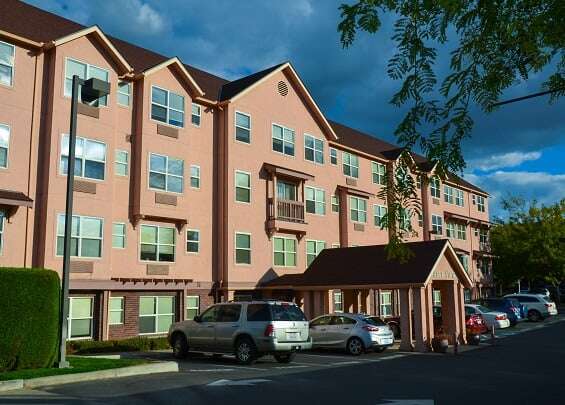 Exterior of the Columbia apartment building at The Terraces at Summitview