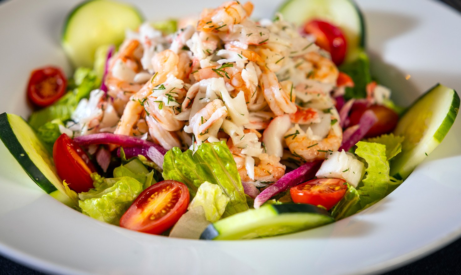 Close-up of a bowl of salad