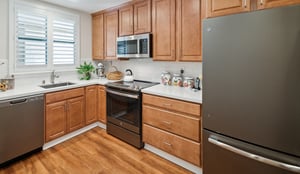 Kitchen of an apartment at The Terraces of Los Gatos