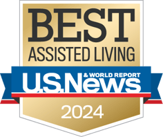 U.S. News & World Report badge for Best Assisted Living 2024