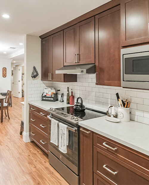 Kitchen of an apartment at The Terraces of Los Gatos