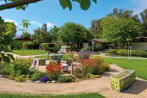 Beautiful garden on the campus of Valle Verde
