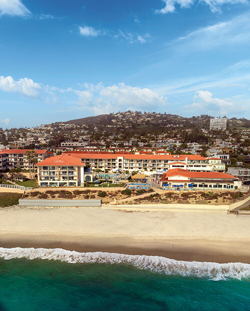 Aerial view of White Sands La Jolla on the beach