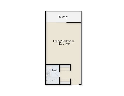 Floor plan of West Campus Studio at White Sands La Jolla