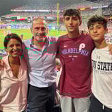 Vidhi Anderson with her family at a baseball game