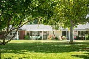 Exterior of single-level homes at Plymouth Village