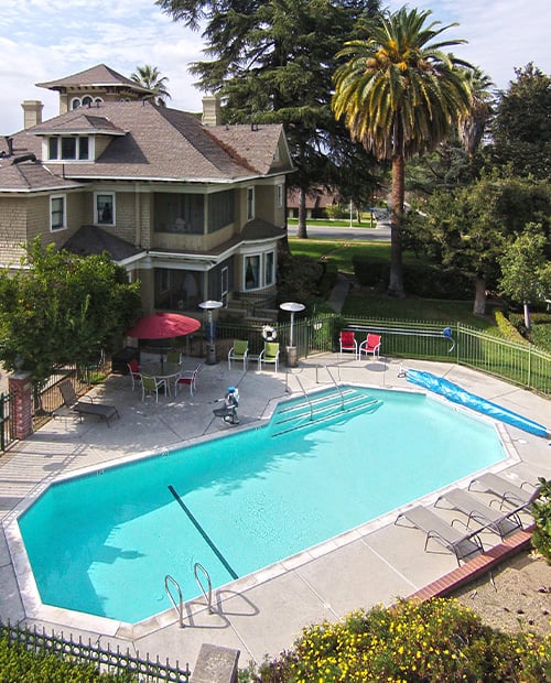 Heated pool at Plymouth Village