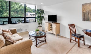 Living room of a Spring Mill Pointe apartment