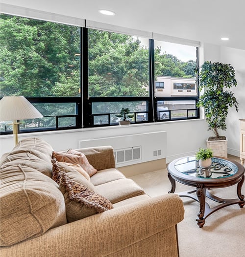 Living room of an apartment at Spring Mill Pointe