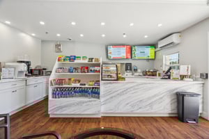 Redwood Terrace common space kitchen