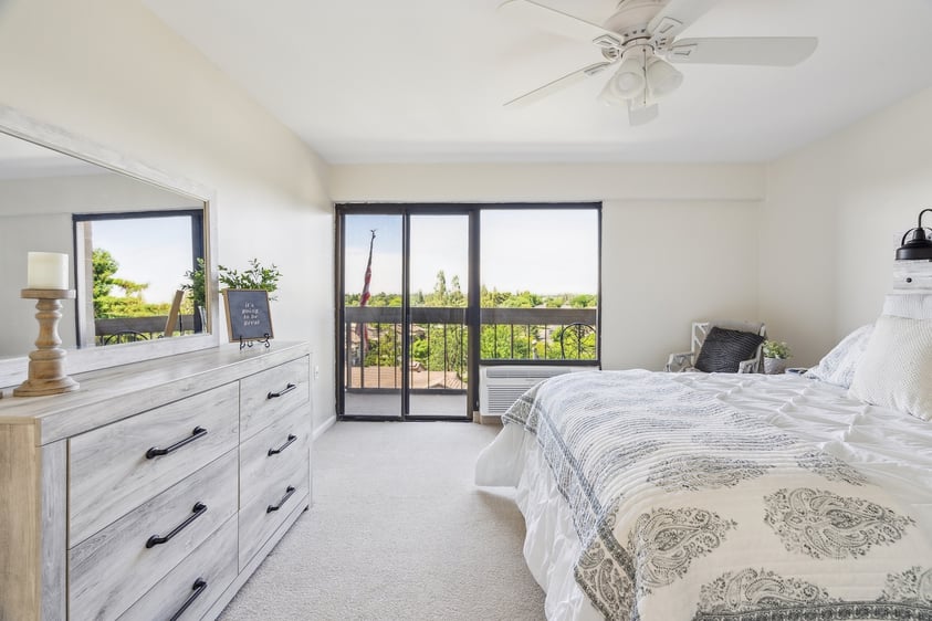 Rosewood bedroom with balcony