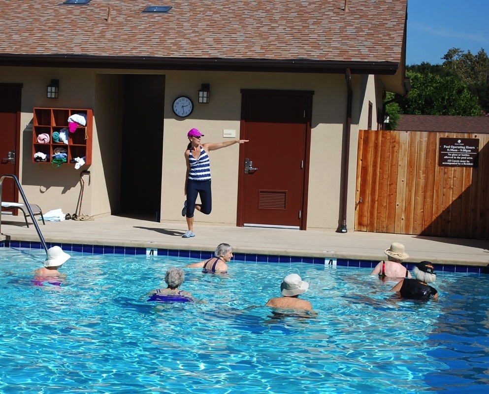 Water aerobics class