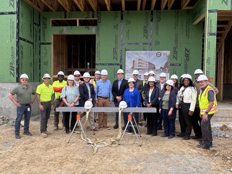 HumanGood team members and project partners at Ardmore House II topping out ceremony