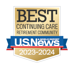 U.S. News & World Report badge for Best Continuing Care Retirement Community